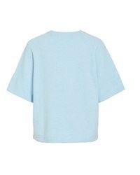 hellblauer Pullover mit einem Rundhalsausschnitt von Vila