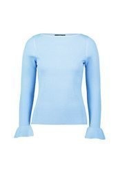 hellblauer Pullover mit einem Rundhalsausschnitt von Zero