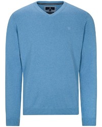 hellblauer Pullover mit einem V-Ausschnitt von BASEFIELD