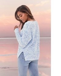 hellblauer Pullover mit einem V-Ausschnitt von Buffalo