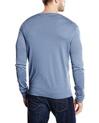 hellblauer Pullover mit einem V-Ausschnitt von Calvin Klein
