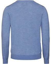 hellblauer Pullover mit einem V-Ausschnitt von COMMANDER