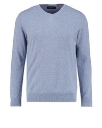 hellblauer Pullover mit einem V-Ausschnitt von Cortefiel