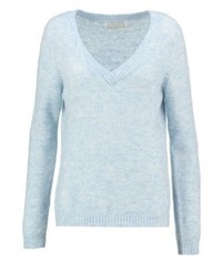 hellblauer Pullover mit einem V-Ausschnitt von Cream