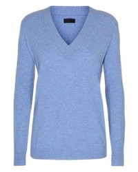 hellblauer Pullover mit einem V-Ausschnitt von DAY