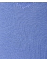 hellblauer Pullover mit einem V-Ausschnitt von Falke