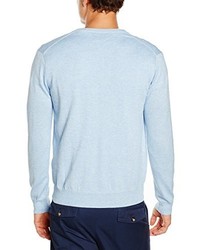 hellblauer Pullover mit einem V-Ausschnitt von Gant