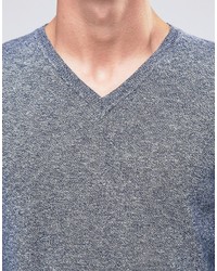 hellblauer Pullover mit einem V-Ausschnitt von Asos