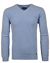 hellblauer Pullover mit einem V-Ausschnitt von RAGMAN