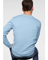 hellblauer Pullover mit einem V-Ausschnitt von Tom Tailor