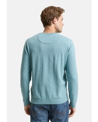 hellblauer Pullover mit einem V-Ausschnitt von Tom Tailor
