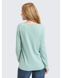hellblauer Pullover mit einem V-Ausschnitt von Tom Tailor