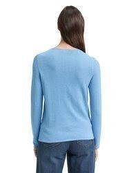 hellblauer Pullover mit einem V-Ausschnitt von Tom Tailor