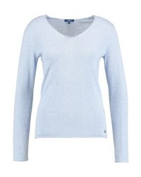 hellblauer Pullover mit einem V-Ausschnitt von Tom Tailor