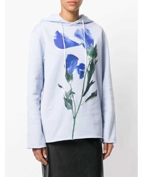 hellblauer Pullover mit einer Kapuze mit Blumenmuster von Golden Goose Deluxe Brand