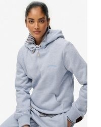 hellblauer Pullover mit einer Kapuze von Superdry