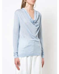 hellblauer Pullover mit einer weiten Rollkragen von Derek Lam