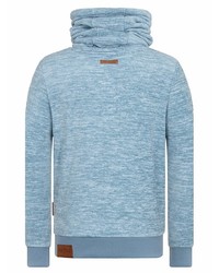 hellblauer Pullover mit einer weiten Rollkragen von Naketano