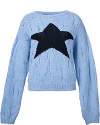 hellblauer Pullover mit Sternenmuster