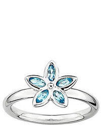 hellblauer Ring mit Blumenmuster