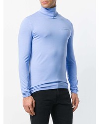 hellblauer Rollkragenpullover von Raf Simons