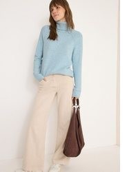 hellblauer Rollkragenpullover von Cecil