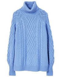 hellblauer Rollkragenpullover von Mango