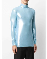 hellblauer Rollkragenpullover von Raf Simons