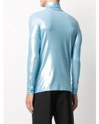 hellblauer Rollkragenpullover von Raf Simons