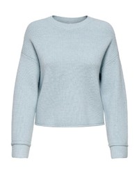 hellblauer Strick Kaschmirpullover von Only