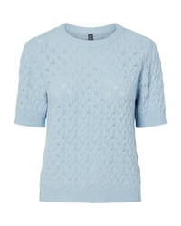 hellblauer Strick Kaschmirpullover von Pieces
