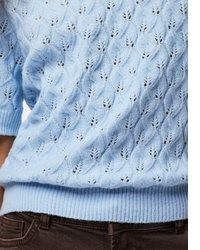 hellblauer Strick Kaschmirpullover von Pieces