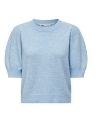 hellblauer Strick Kurzarmpullover von Only
