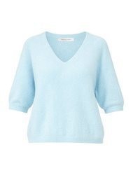 hellblauer Strick Kurzarmpullover von SASSYCLASSY