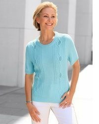 hellblauer Strick Kurzarmpullover von Witt