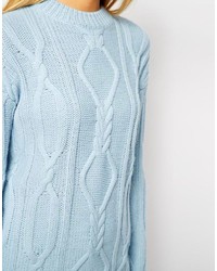 hellblauer Strick Oversize Pullover von Asos