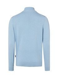 hellblauer Strick Pullover mit einem Rundhalsausschnitt von Bugatti