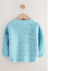 hellblauer Strick Pullover mit einem Rundhalsausschnitt von next