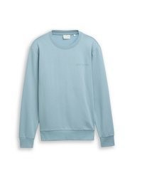 hellblauer Strick Pullover mit einem Rundhalsausschnitt von Tom Tailor