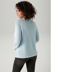 hellblauer Strick Pullover von Aniston CASUAL