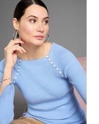 hellblauer Strick Pullover von HECHTER PARIS