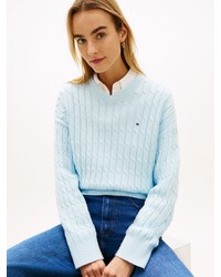 hellblauer Strick Pullover von Tommy Hilfiger