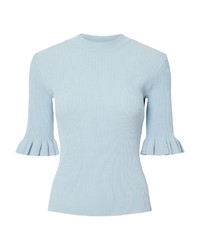 hellblauer Strick Pullover von Y.a.s