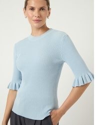 hellblauer Strick Pullover von Y.a.s