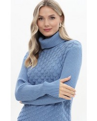 hellblauer Strick Rollkragenpullover von Passioni