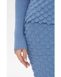 hellblauer Strick Rollkragenpullover von Passioni