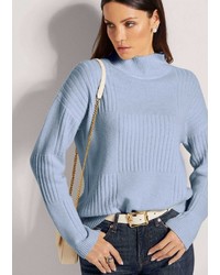 hellblauer Strick Wollpullover von Madeleine