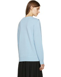 hellblauer verzierter Pullover mit einem Rundhalsausschnitt von Marc Jacobs