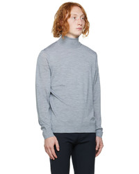 hellblauer Wollrollkragenpullover von Theory