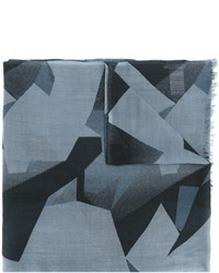 hellblauer Wollschal mit geometrischem Muster von Closed